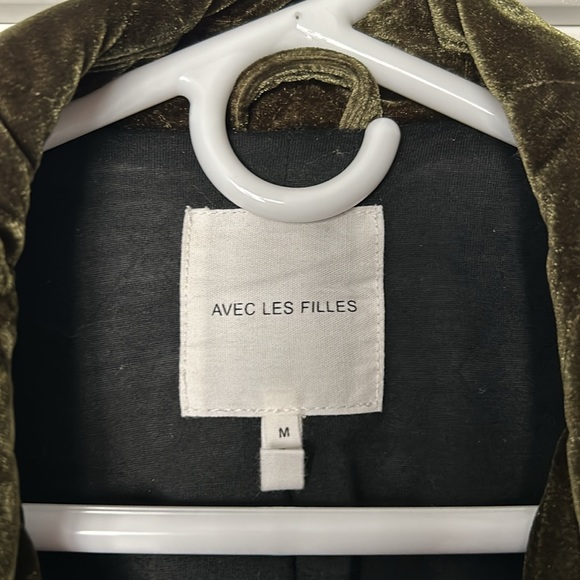 Avec Les Filles quilted velvet bomber jacket M perfect condition - Picture 2 of 8